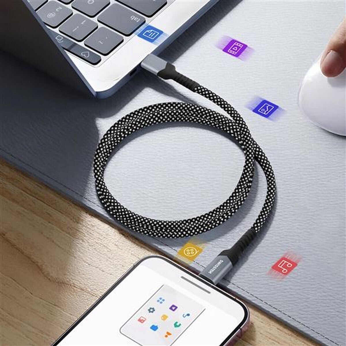 Cabo Magnético Swissten USB-C para Lightning 1m - Preto 3