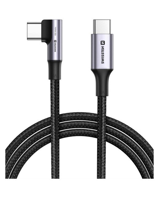 Imagem 0 de Cabo de dados Swissten USB-C para USB-C 5A (100W) para Computador Portátil 2m - Preto