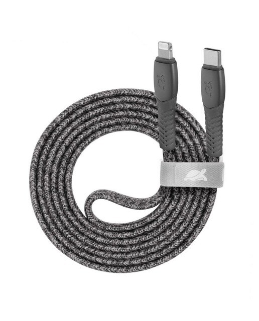 Imagem 0 de Cabo Entrançado de Nylon Rivacase USB-C para Lightning, 1,2m - Cinzento