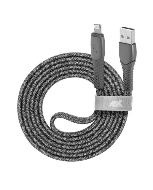 Imagem 0 de Cabo Entrançado de Nylon Rivacase USB-A para Lightning, 1,2m - Cinzento