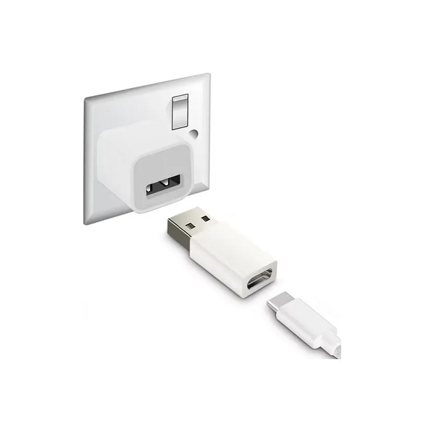 Imagem 0 de Adaptador Mako USB-C Fêmea e USB-A Macho - Branco