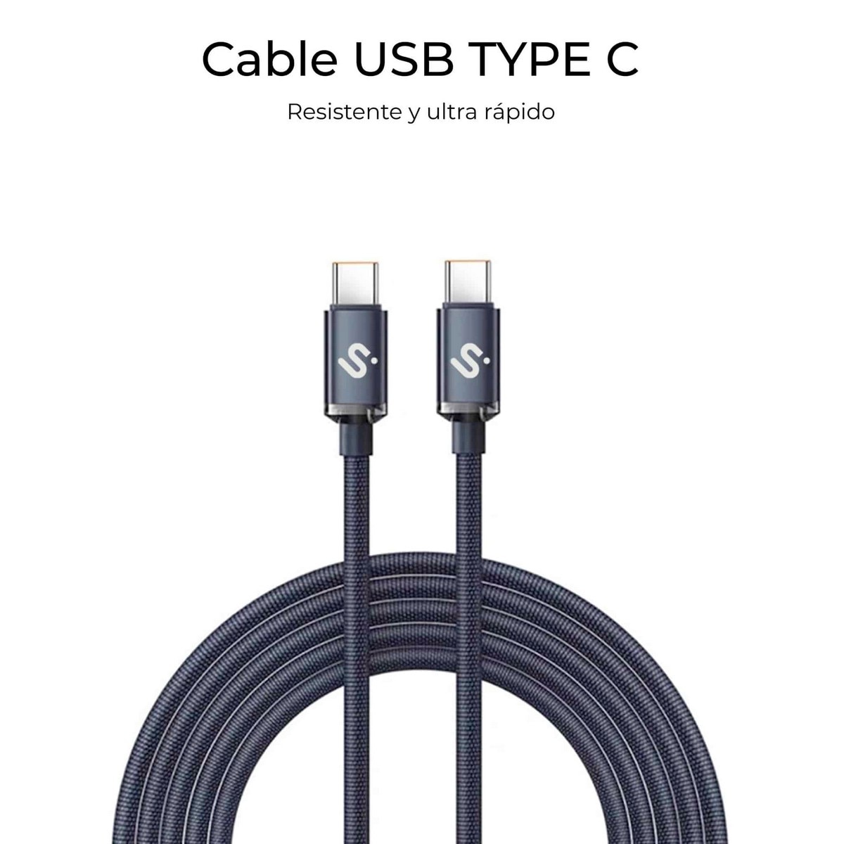 Cabo Subblim Optimus 60W C-C 2m - Preto Preto-4