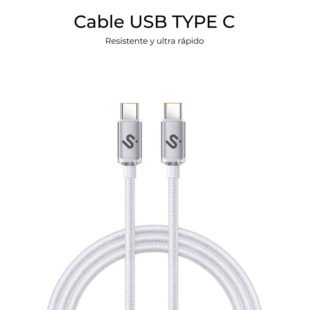 Cabo Subblim Optimus 60W C-C 2m - Branco Branco-3
