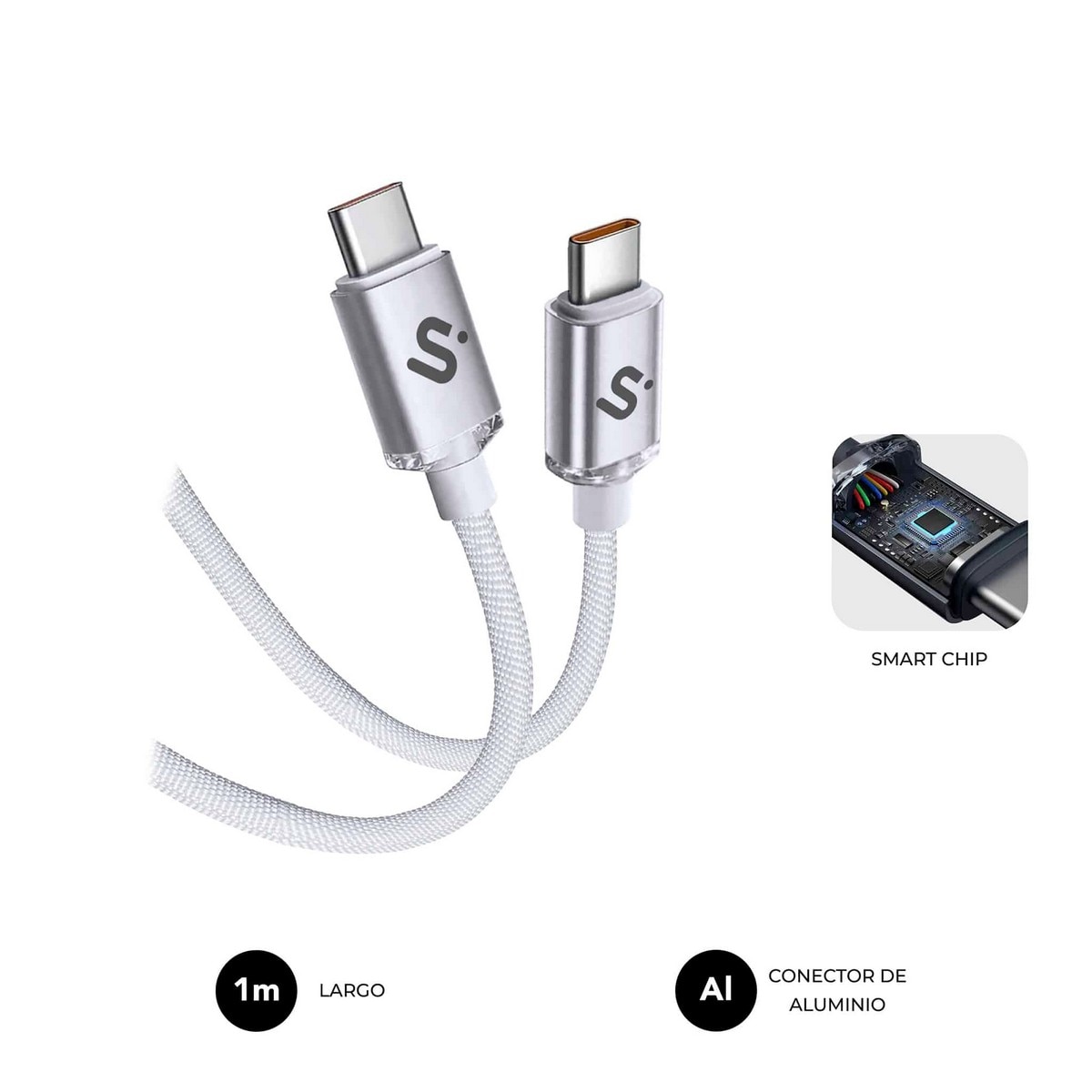 Cabo Subblim Optimus 60W C-C 2m - Branco Branco-4