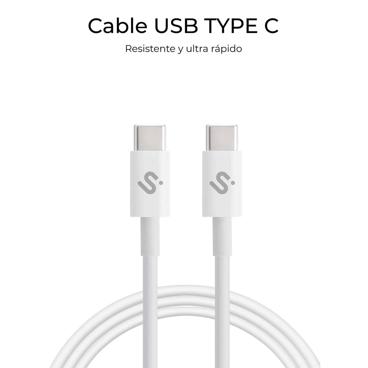Cabo Subblim Plus 100W C-C 1m - Branco Branco-3
