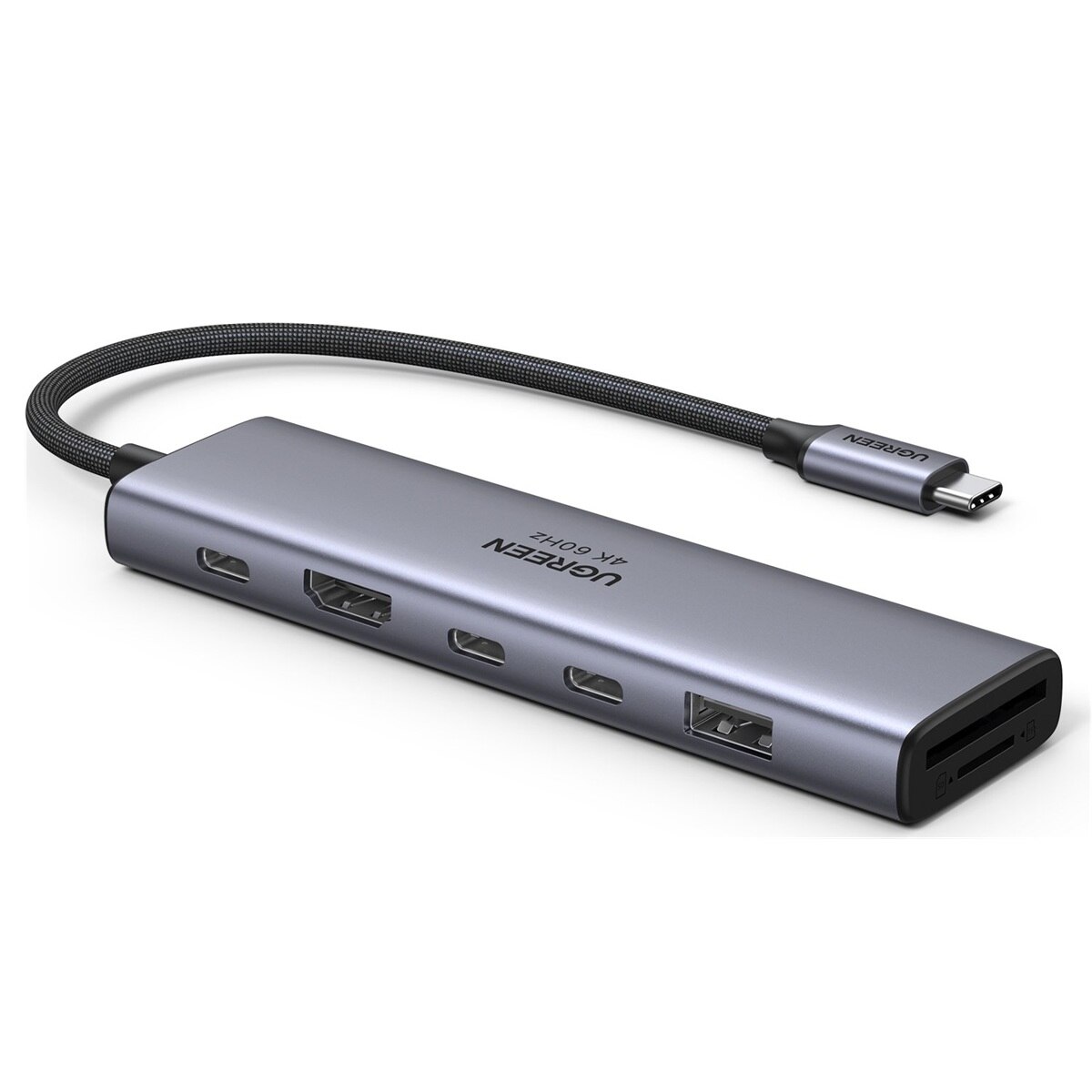Base de Ligação Ugreen USB-C a HDMI (4K a 60 Hz), 2 Portas USB-C 3.2, USB-A 3.2, SD/TF, PD (100 W) 2