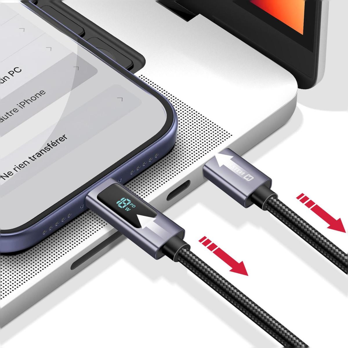 Cabo USB-C a USB-C Swissten de 1,5 m 3