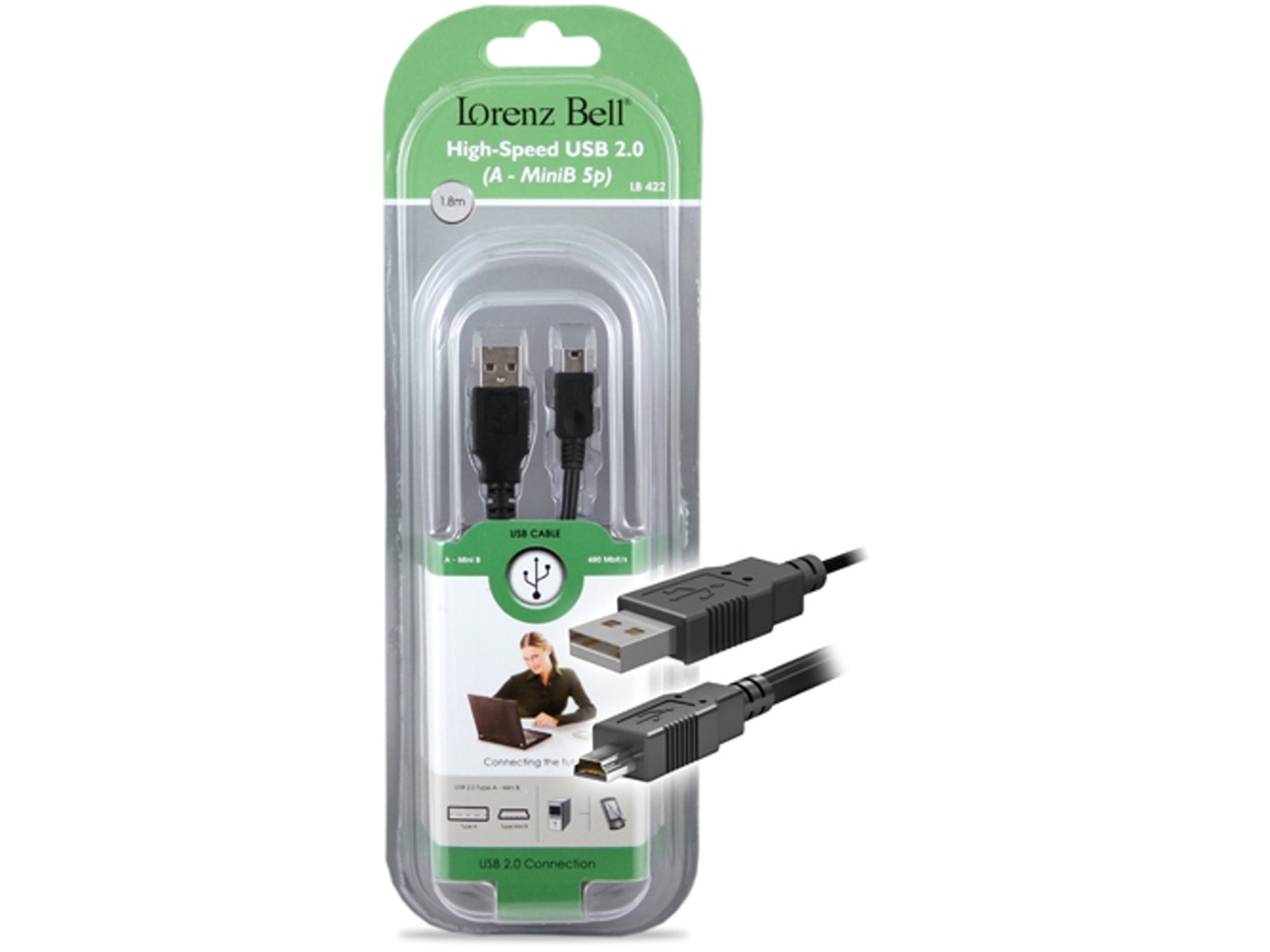 Cabo Lorenz Bell USB A/Mini USB, 1.8 m 1