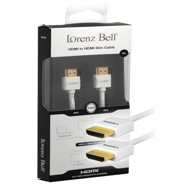 Cabo HDMI A Lorenz Bell Slim 2m - Branco 1