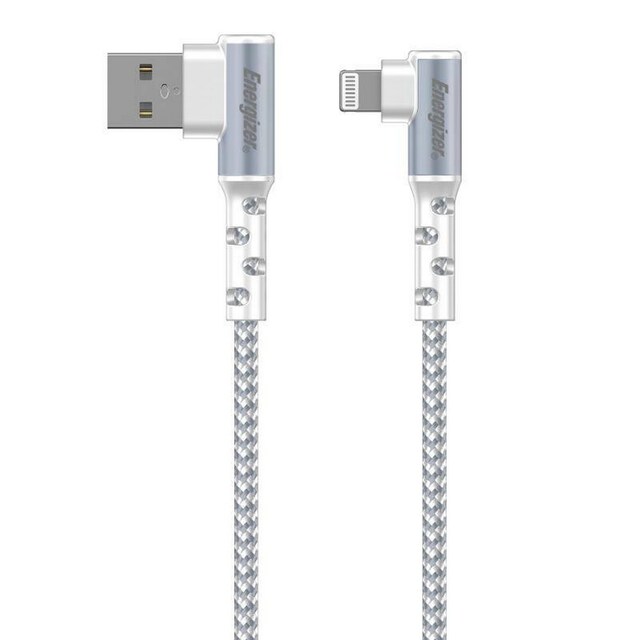 Imagem 0 de Cabo Energizer 90° Lightning para USB-A, 2m - Branco