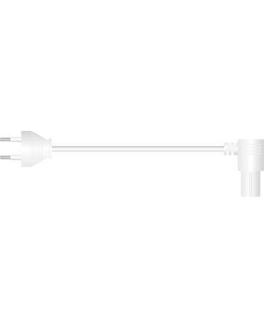 Cabo de alimentação Sinox Tipo 8 / angular 90° (1,5m) - Branco 1