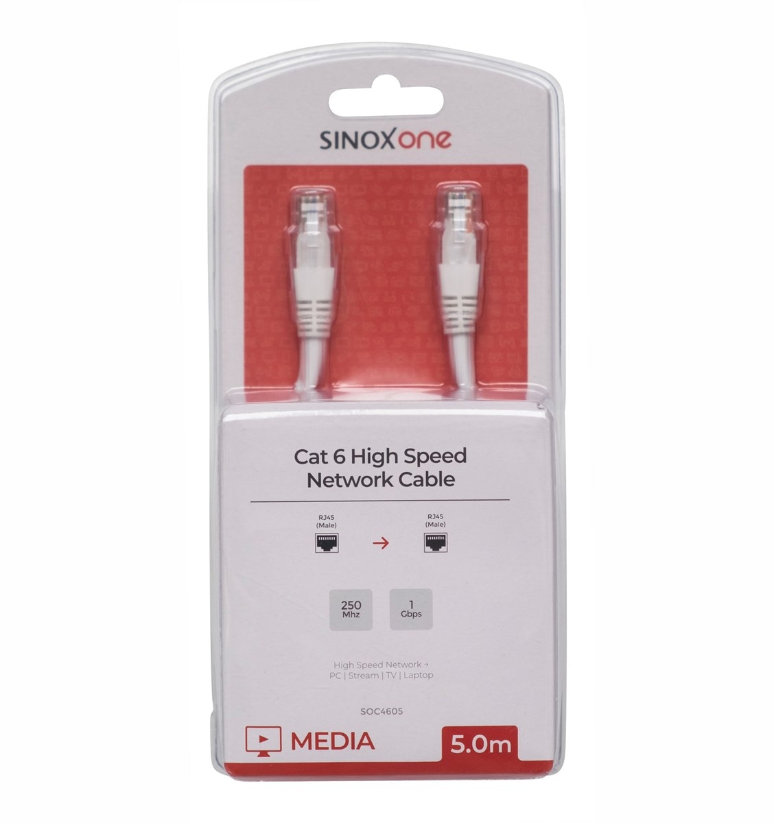 Cabo Sinox Rede Cat 6 RJ45 (5m) - Branco 2