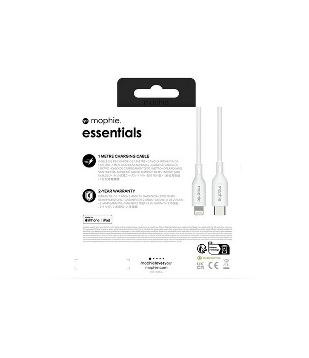 Cabo Mophie Essentials USB-C para Lightning, 1m - Branco 5