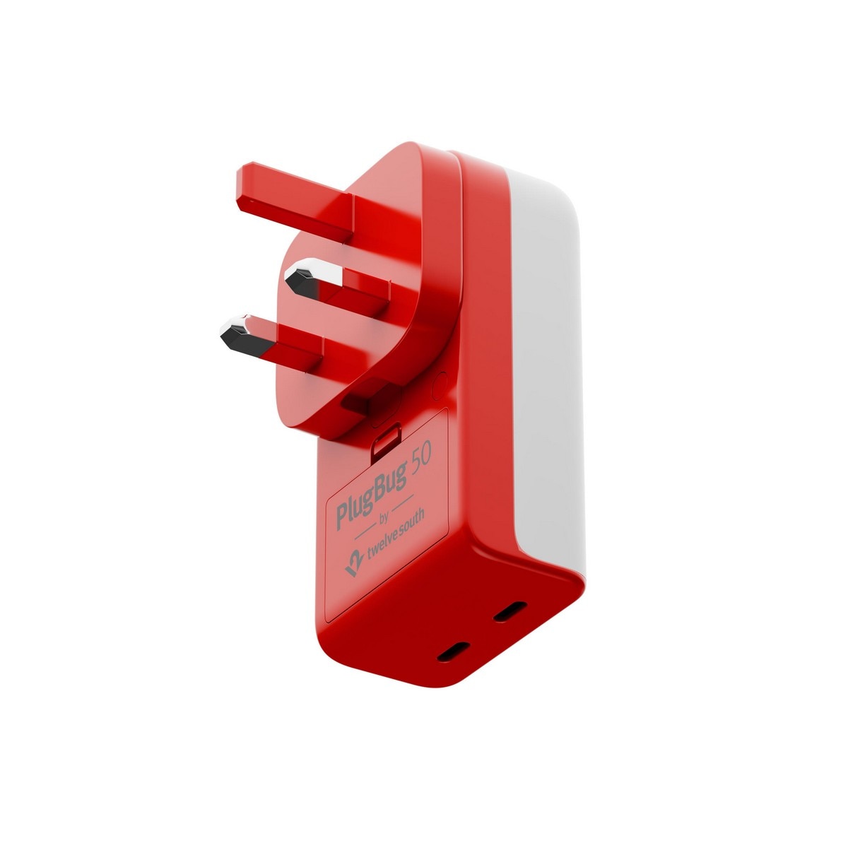 Carregador de Parede AC Twelve South de 50W, GaN e 2x USB-C, Localizador Apple MyFind Vermelho-6