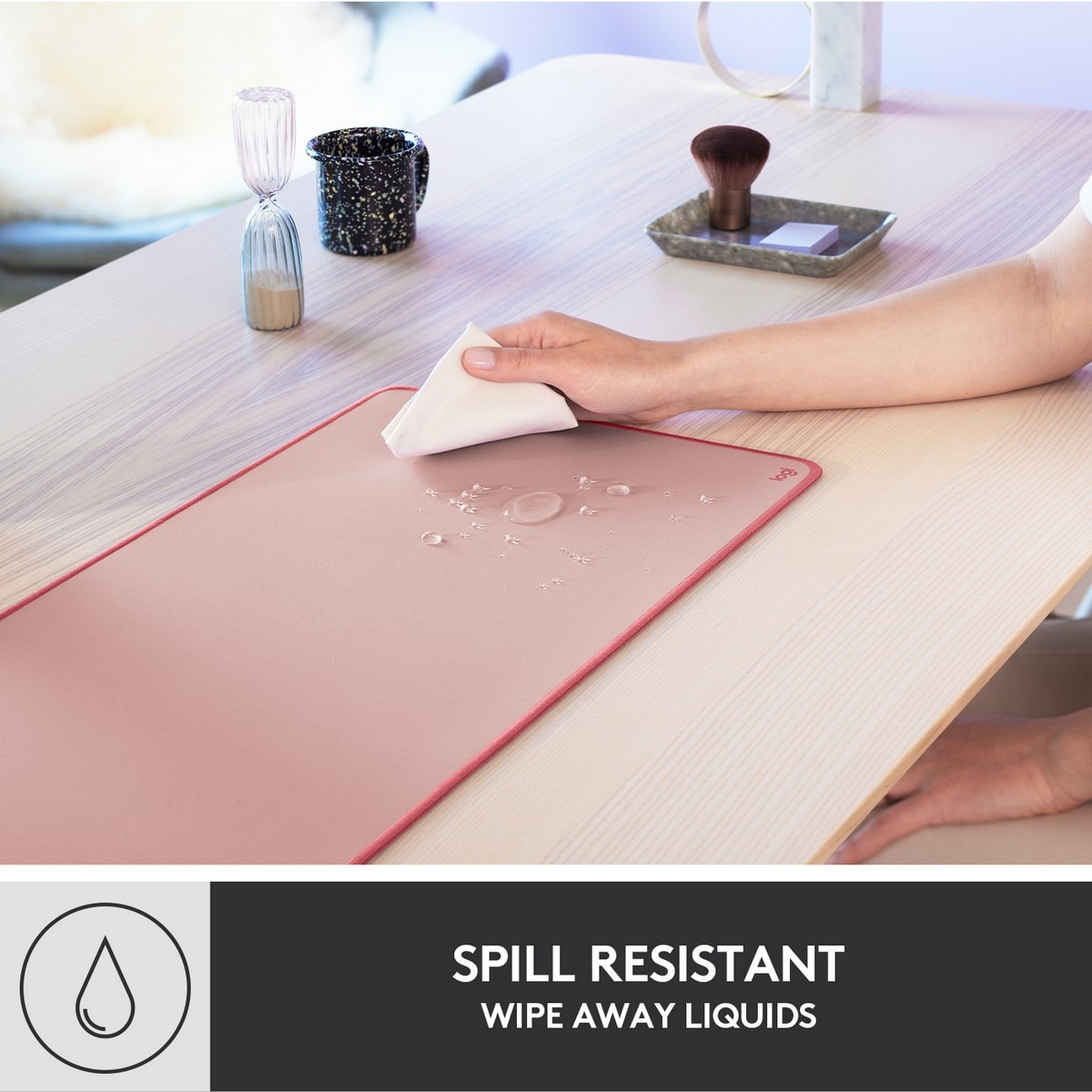 Tapete Desk Mat Studio Series - Rosa Rosa / Bege-3