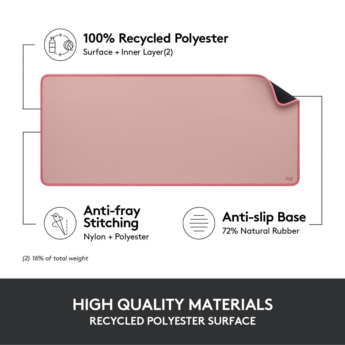 Tapete Desk Mat Studio Series - Rosa Rosa / Bege-4