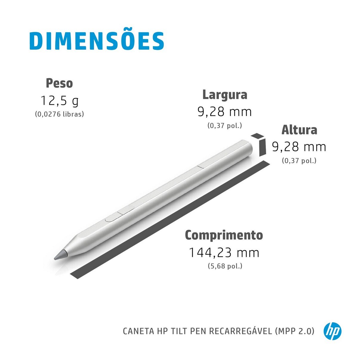 Caneta HP Tilt Pen MPP 2.0 com Bateria Recarregável Preto-7