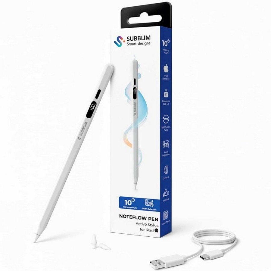 Caneta Eletrónica Subblim NoteFlow Pen para iPad - Branco Branco-2