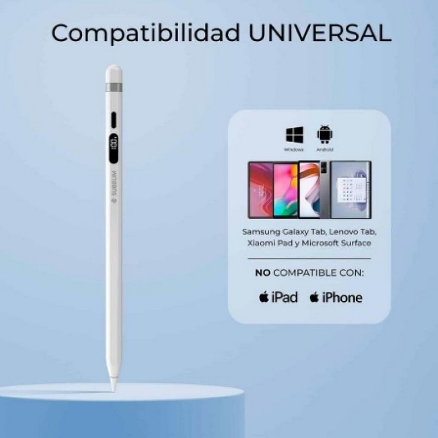 Caneta Eletrónica Subblim NoteFlow Pen Universal para Android e Windows - Branco Branco-3