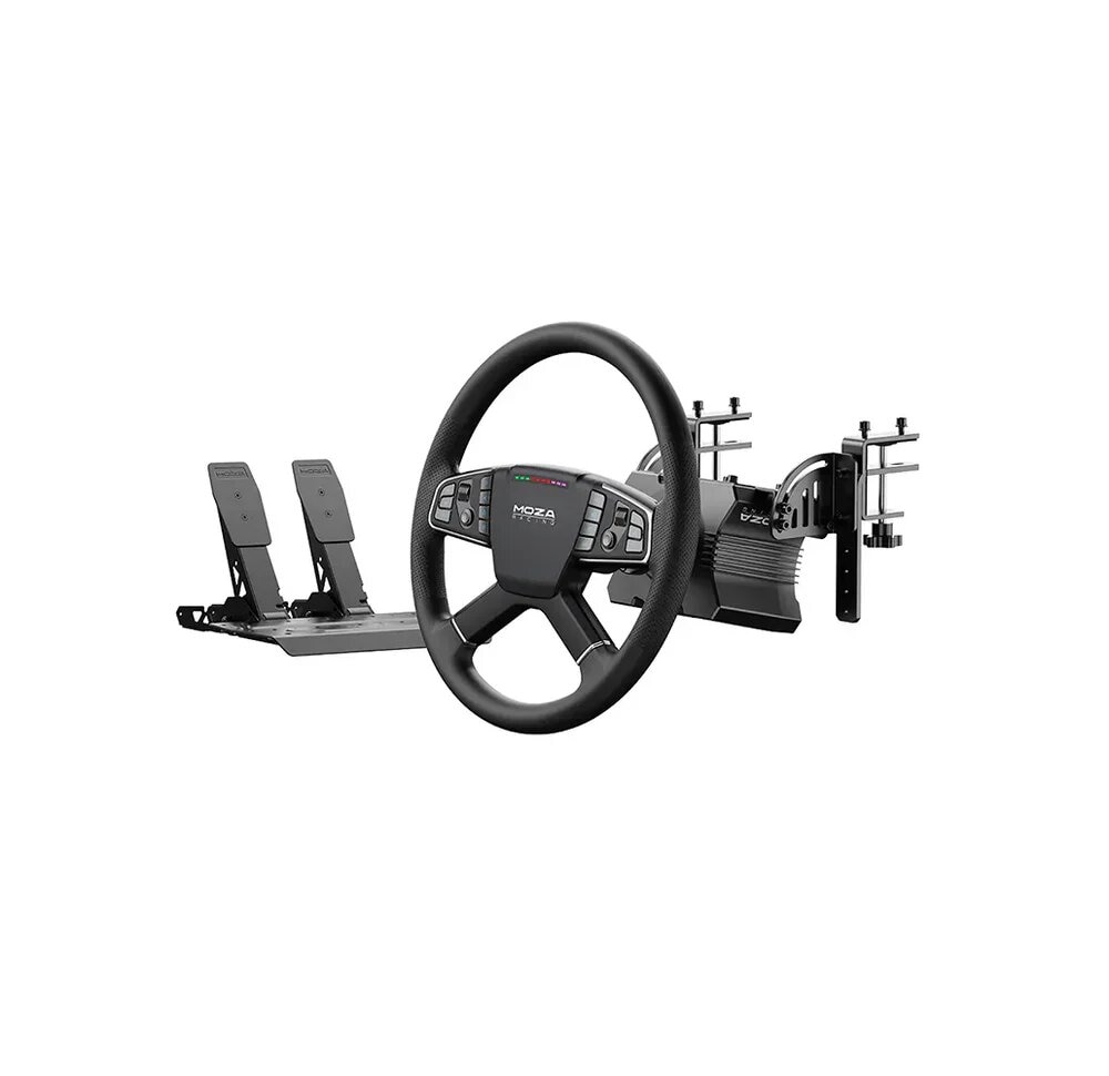 Imagem 0 de Bundle Moza Racing R5 Truck Driving Simulator Base Volante R5 + Volante TSW + Pedais SR-P Lite + Suporte de Mesa