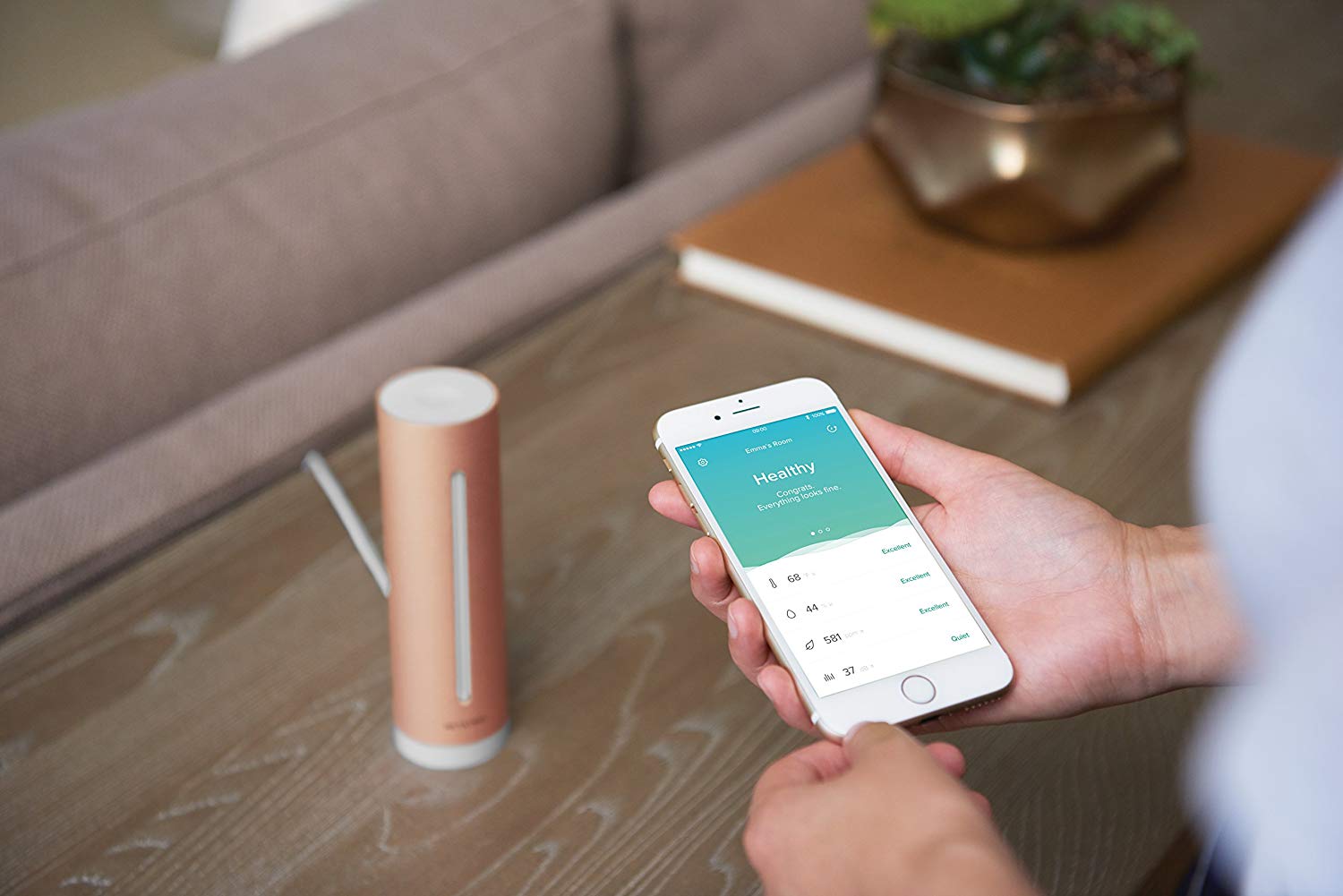 Medidor de qualidade do ar Netatmo Healthy Home Coach Rosa-4