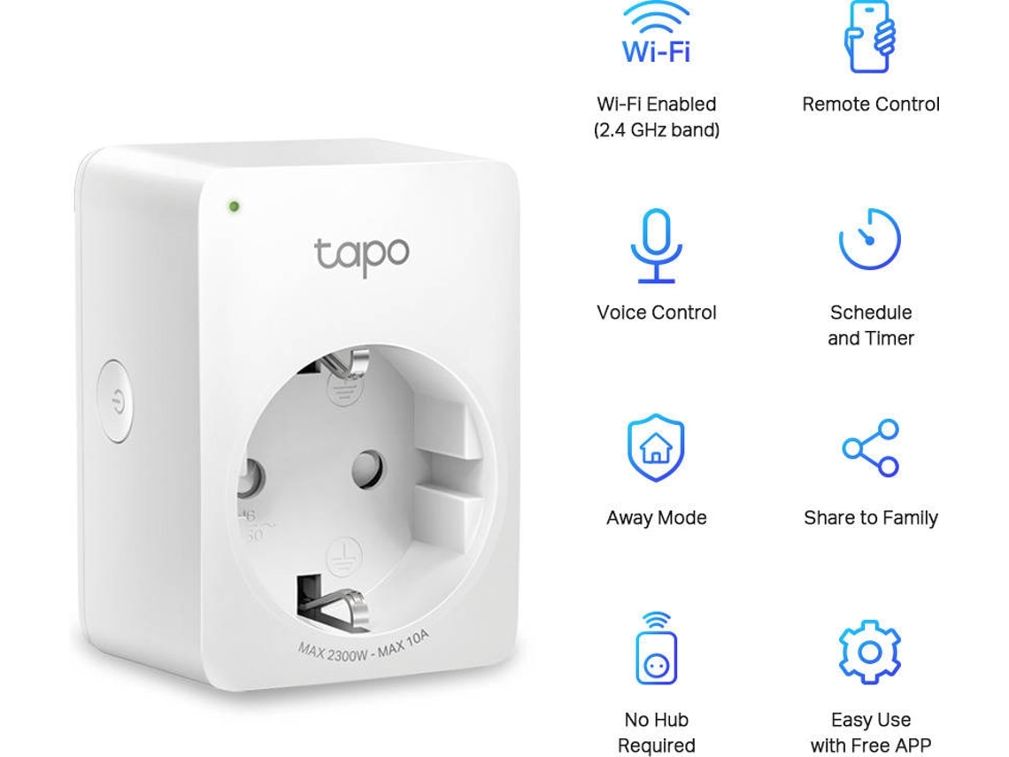 Pack 2 Tomadas Inteligentes TP-LINK Tapo P100 Branco-2