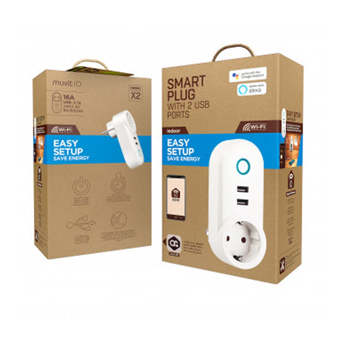 Tomada Inteligente WiFi com 2 Entradas USB Branco-3