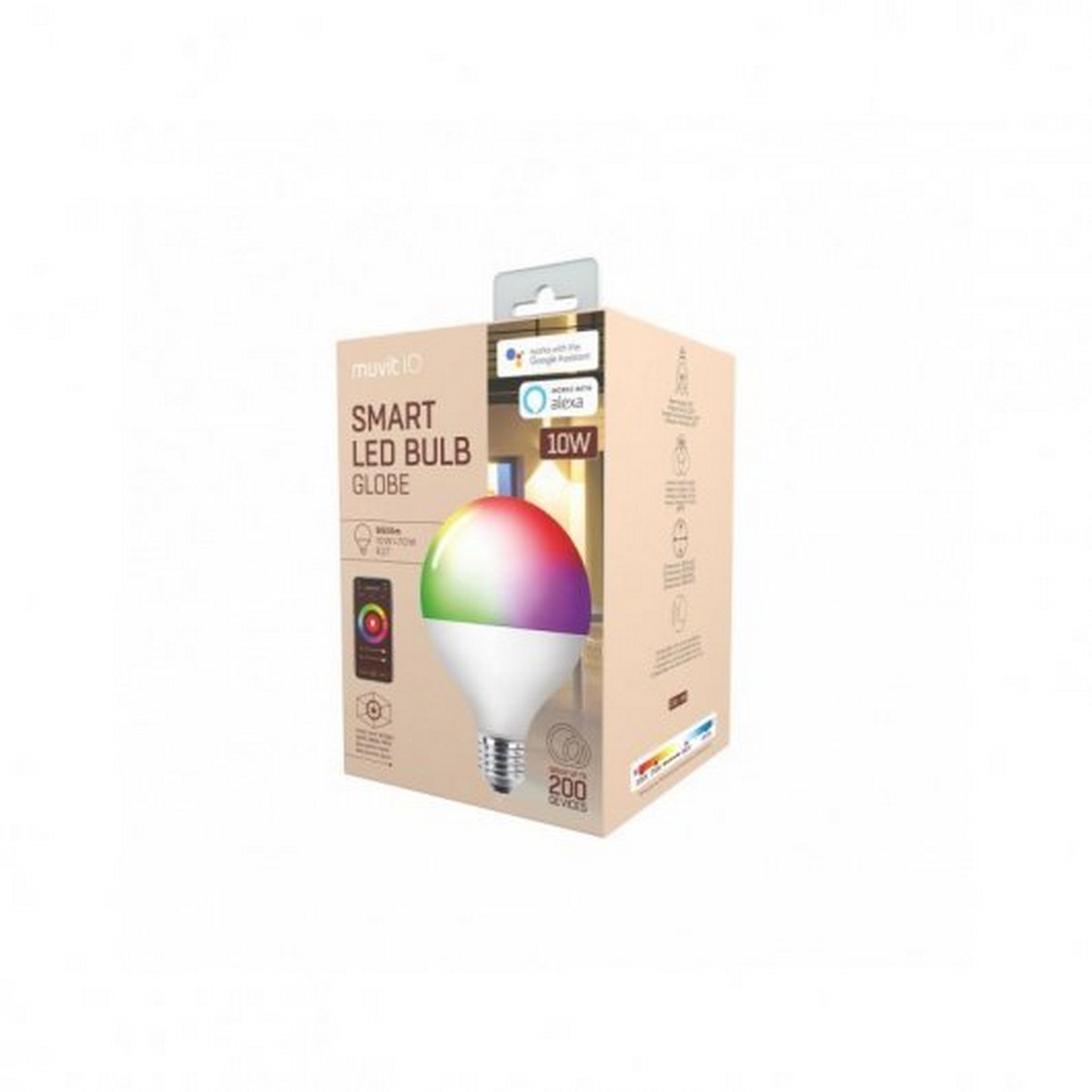 Lâmpada Inteligente Globo E27 10W RGB+Branco 3
