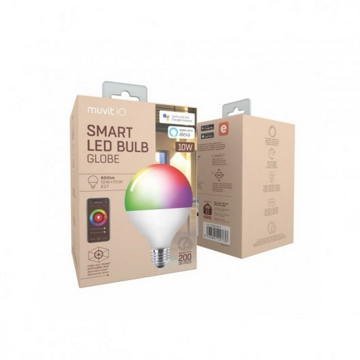 Lâmpada Inteligente Globo E27 10W RGB+Branco 4
