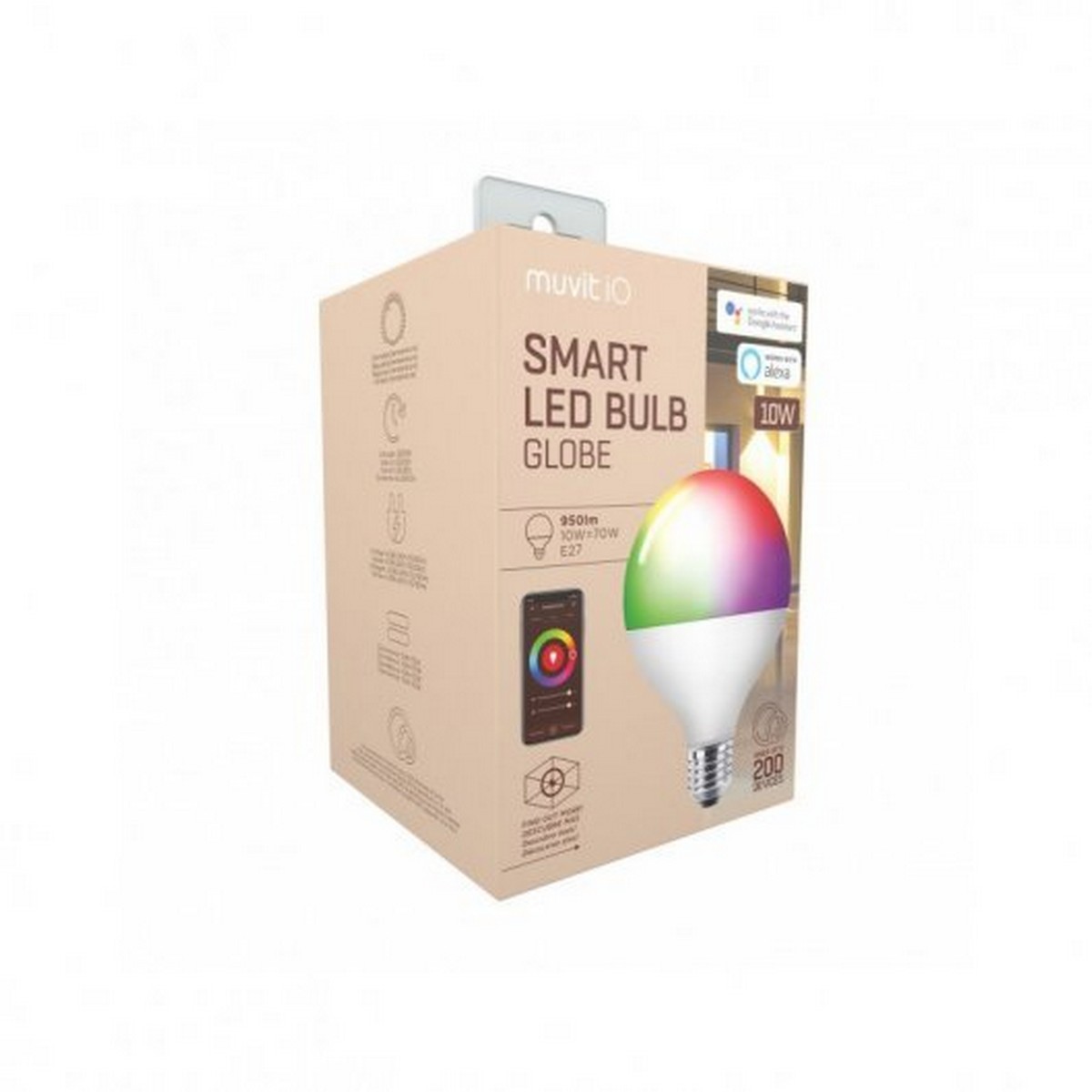 Lâmpada Inteligente Globo E27 10W RGB+Branco 5