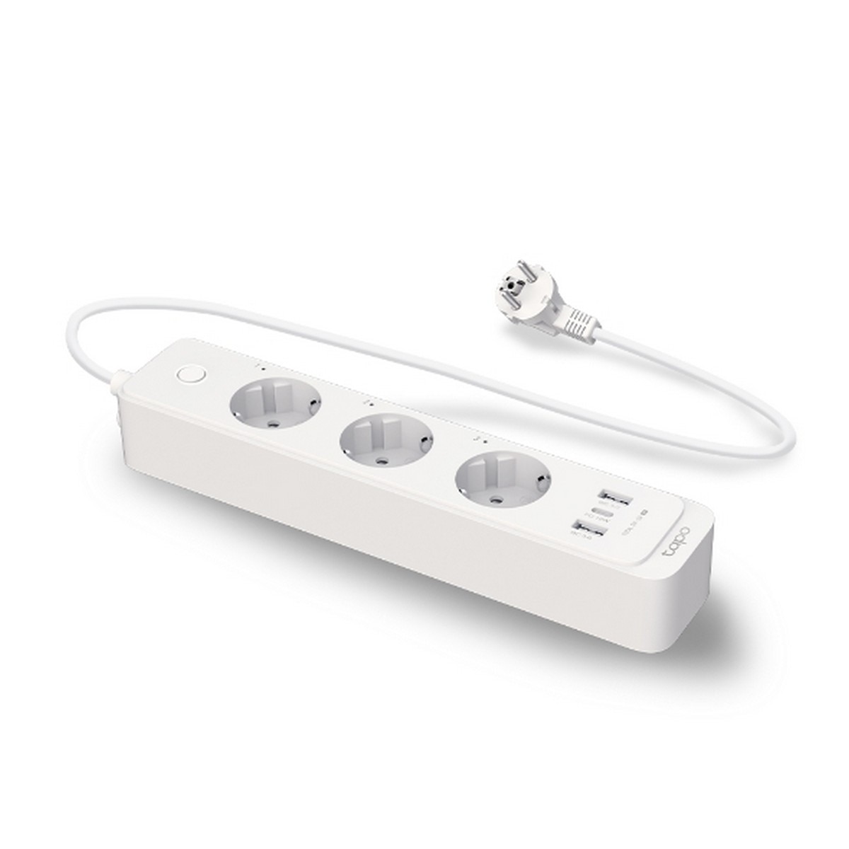 Tomada Eléctrica Wi-Fi Inteligente, Tripla, 2 USB 3.0 Branco-2