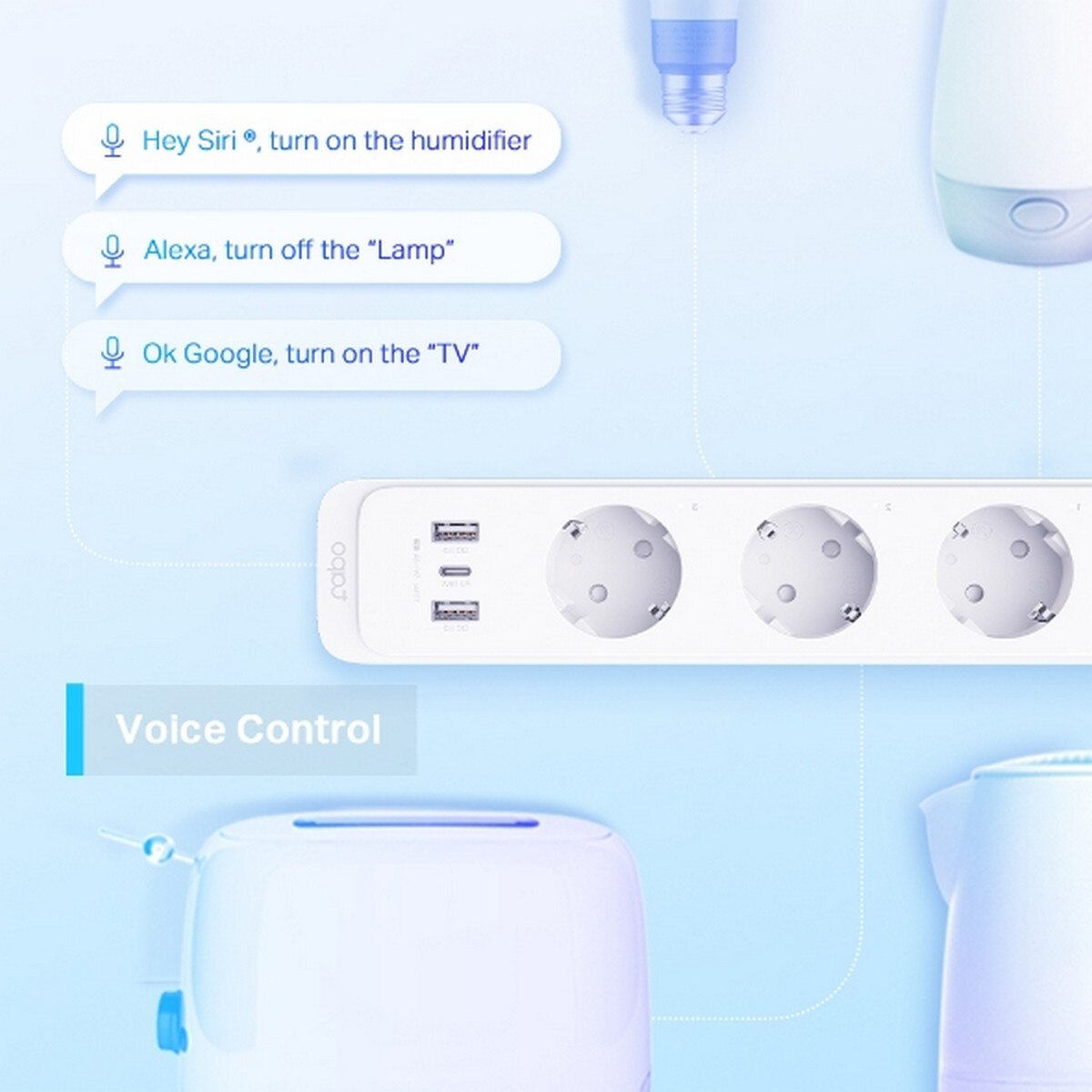 Tomada Eléctrica Wi-Fi Inteligente, Tripla, 2 USB 3.0 Branco-6