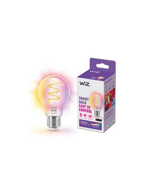 Imagem 0 de Lâmpada Inteligente Regulável com Filamento Transparente WiZ LED Cores A60 40W E27 Wi-Fi e Bluetooth