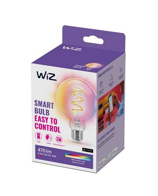 Imagem 0 de Lâmpada Inteligente Regulável com Filamento WIZ E27 822 40W 470 lm - RGB com Wi-Fi e Bluetooth