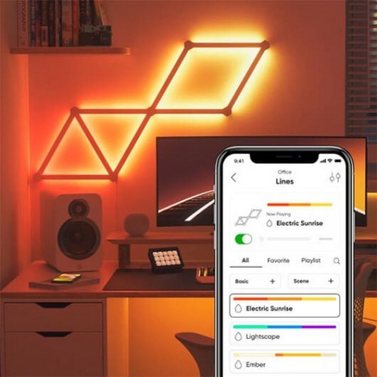Painel LED Nanoleaf Lines 60º Hex Starter Kit (9 Uni.) 3