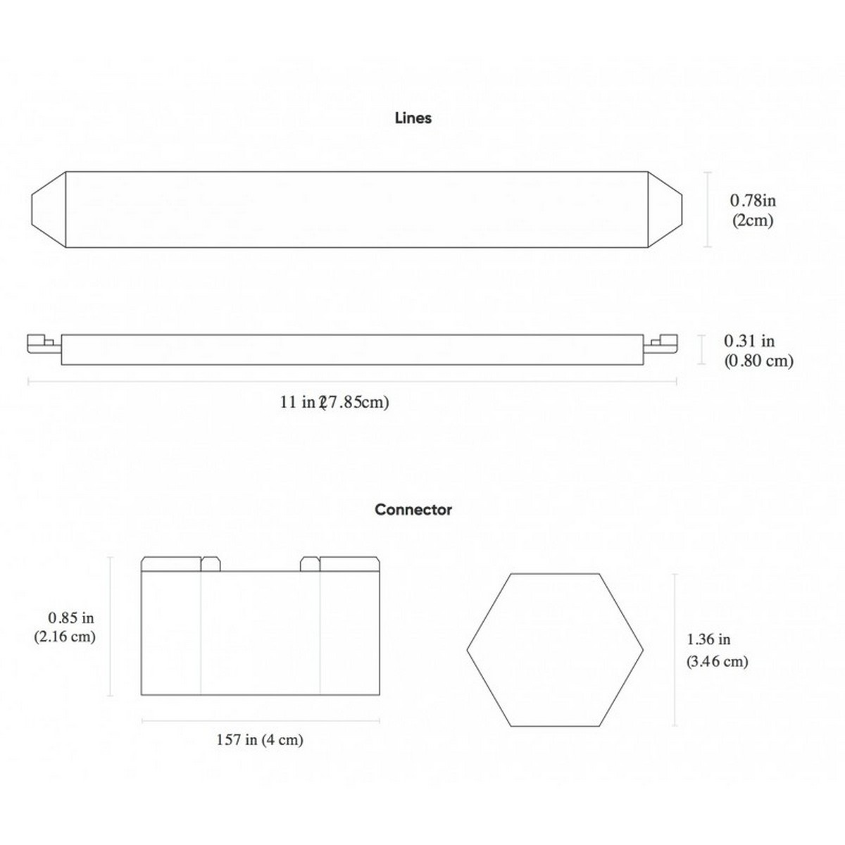 Painel LED Nanoleaf Lines 60º Hex Expansion Pack (3 Uni.) 2