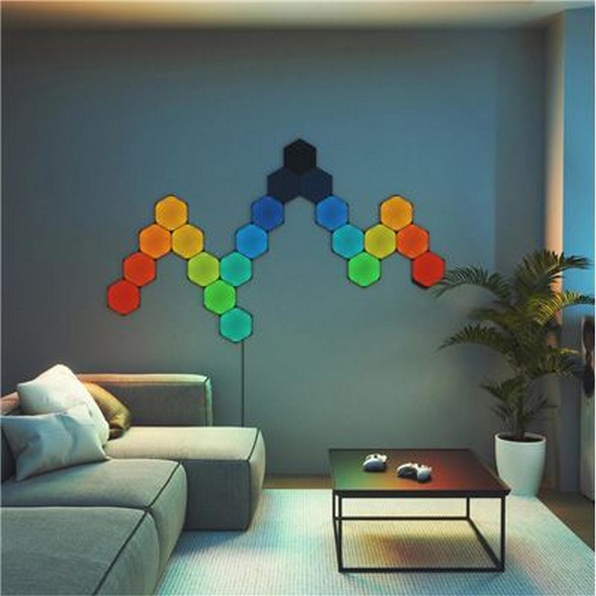 Nanoleaf Hexagons Shapes Kit Expansão (3 Uni.) - Preto 2