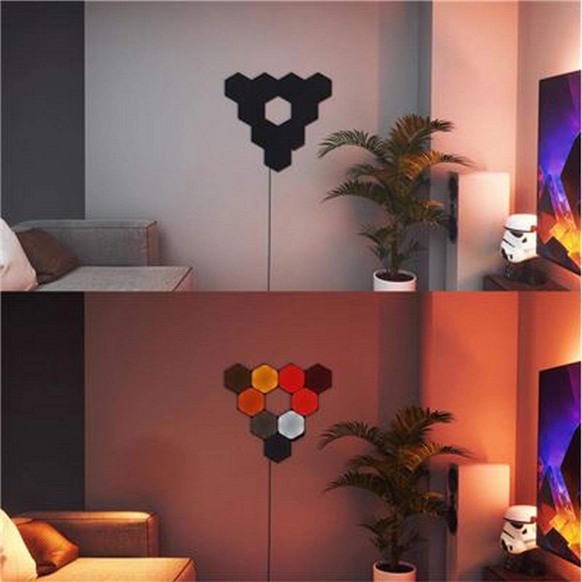 Painéis Luz Nanoleaf Shapes Hexagon Starter Kit (9 Uni.) - Preto 2
