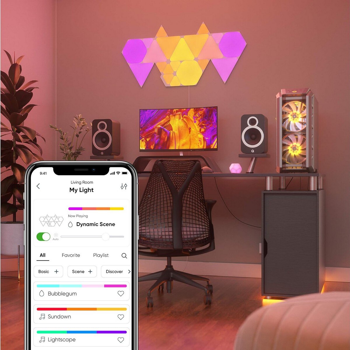 Painéis Luz Nanoleaf Shapes Mini Triangles Starter Kit (5 Uni.) 3