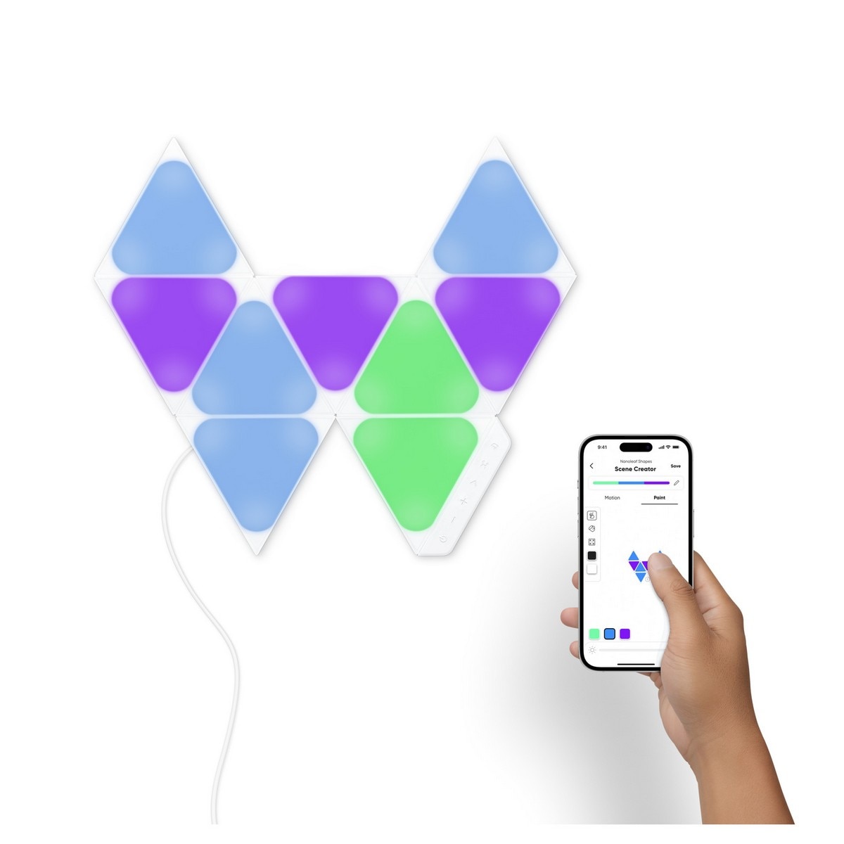 Painéis Luz Nanoleaf Shapes Mini Triangles Starter Kit (9 Uni.) 2