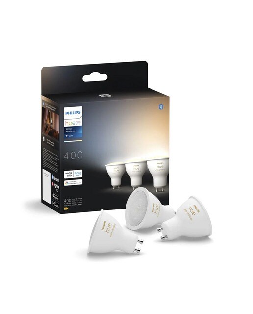 Pack 3 Lâmpadas Inteligentes Philips Hue 4.3W GU10 1