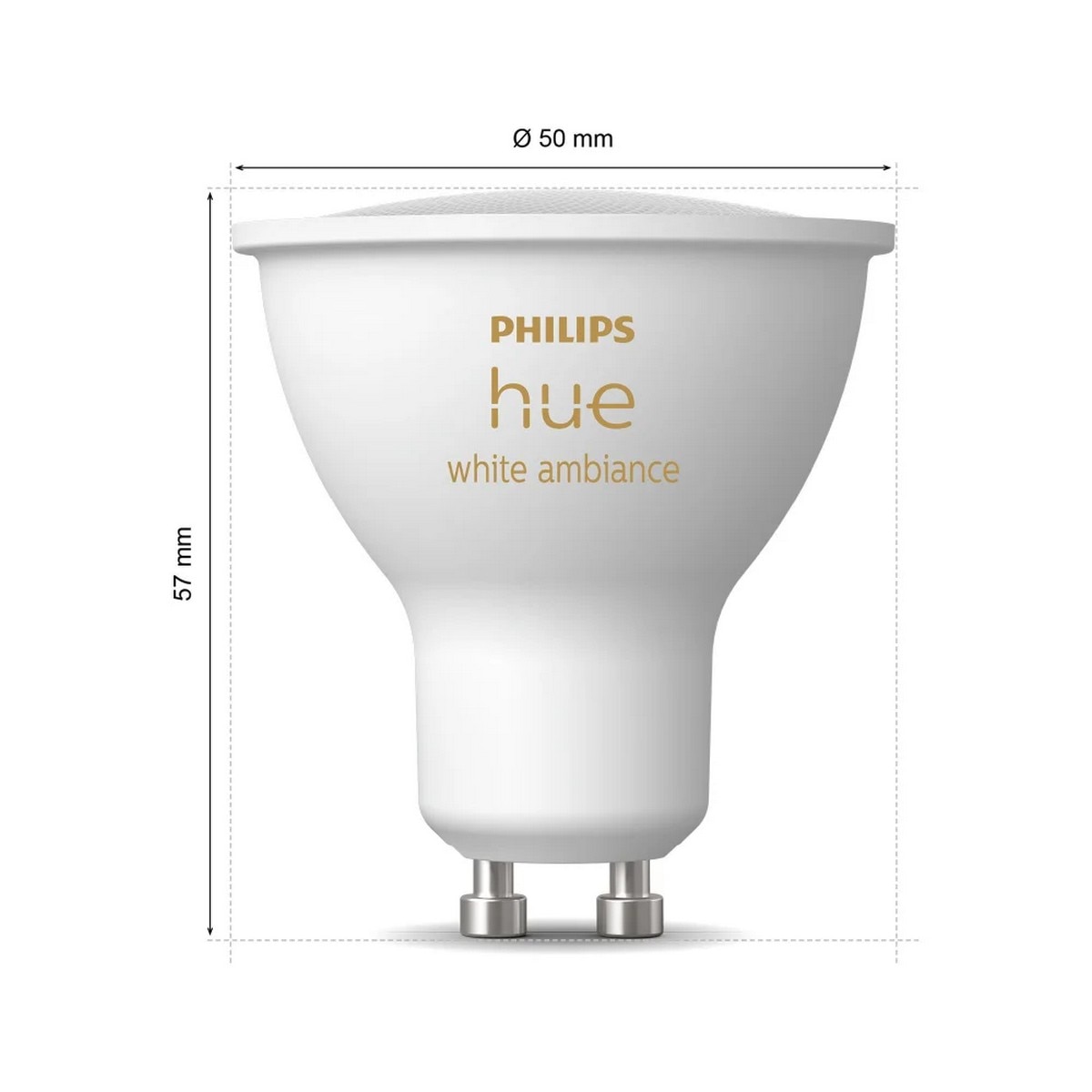 Pack 3 Lâmpadas Inteligentes Philips Hue 4.3W GU10 2