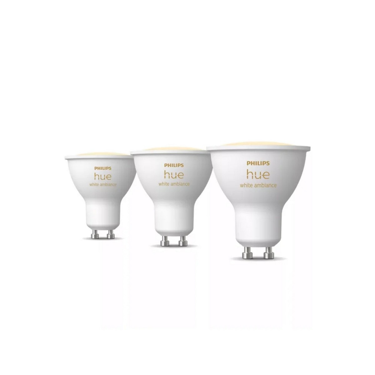Pack 3 Lâmpadas Inteligentes Philips Hue 4.3W GU10 7