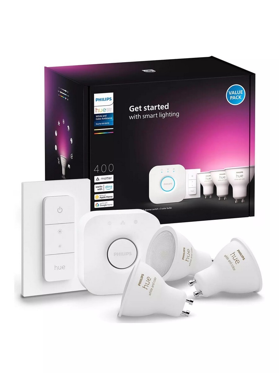 Imagem 0 de Starter Kit Philips HueWCA 4.3W GU10 sw EUR - Set de 3
