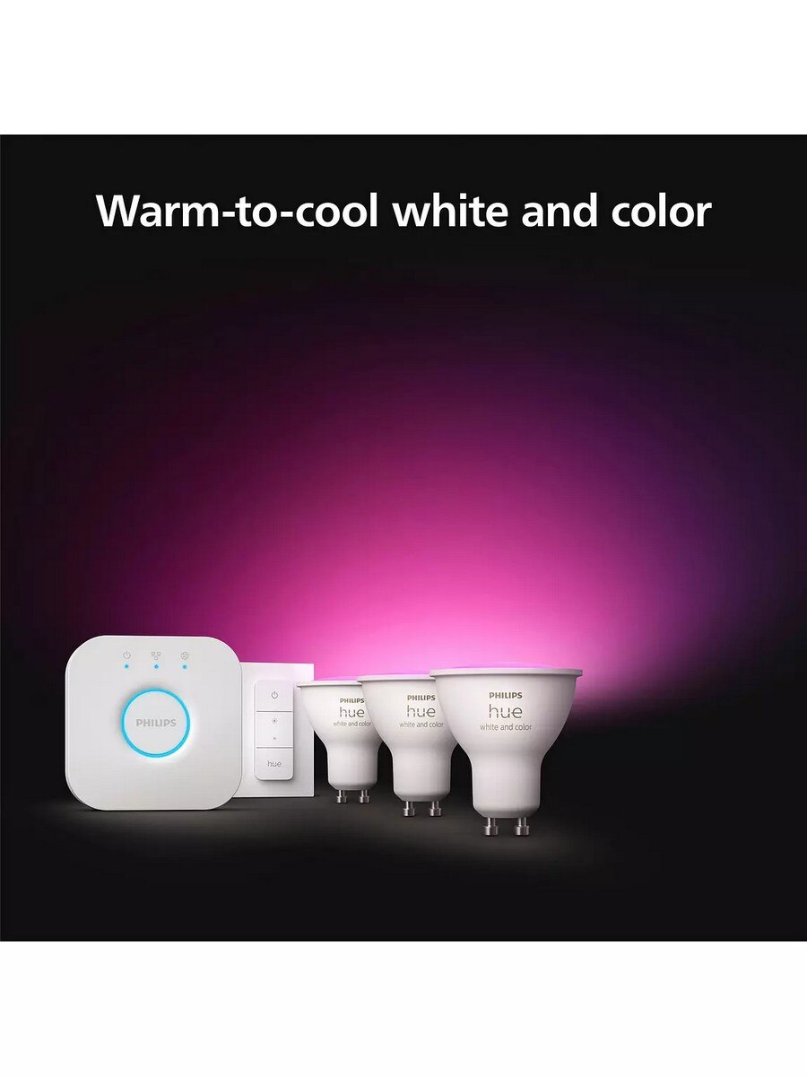 Starter Kit Philips HueWCA 4.3W GU10 sw EUR - Set de 3 2