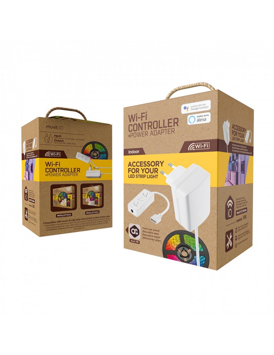 Kit Muvit Controlador WiFi + Transformador para Tiras LED (Compatível MIOLST002 & MIOLST004) 2