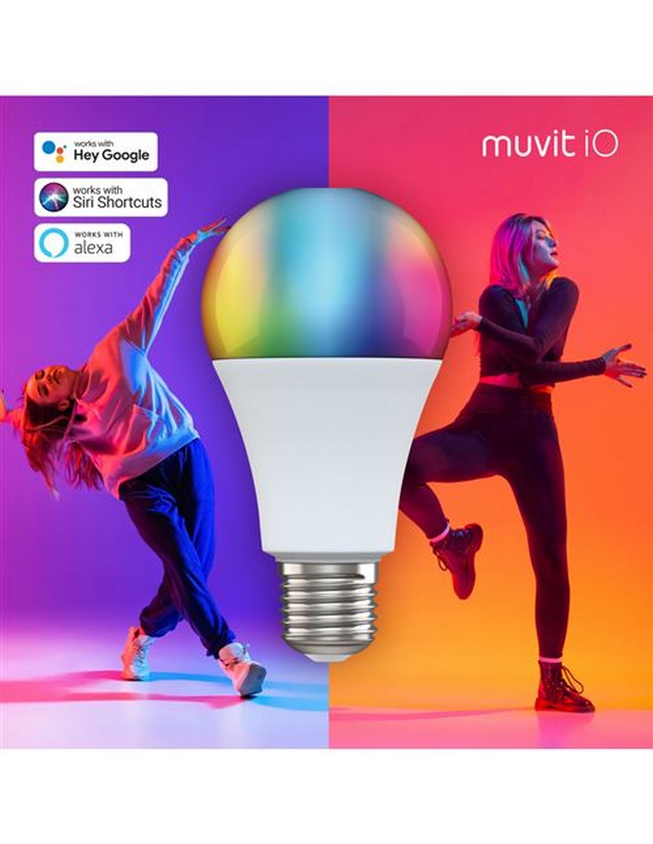 Lâmpada Inteligente Muvit A65 E27/14W/1400lm RGB 2