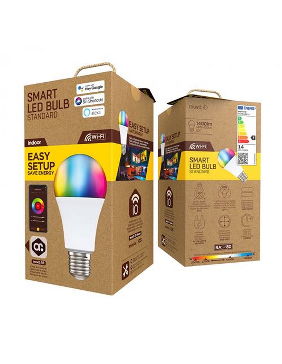 Lâmpada Inteligente Muvit A65 E27/14W/1400lm RGB 4