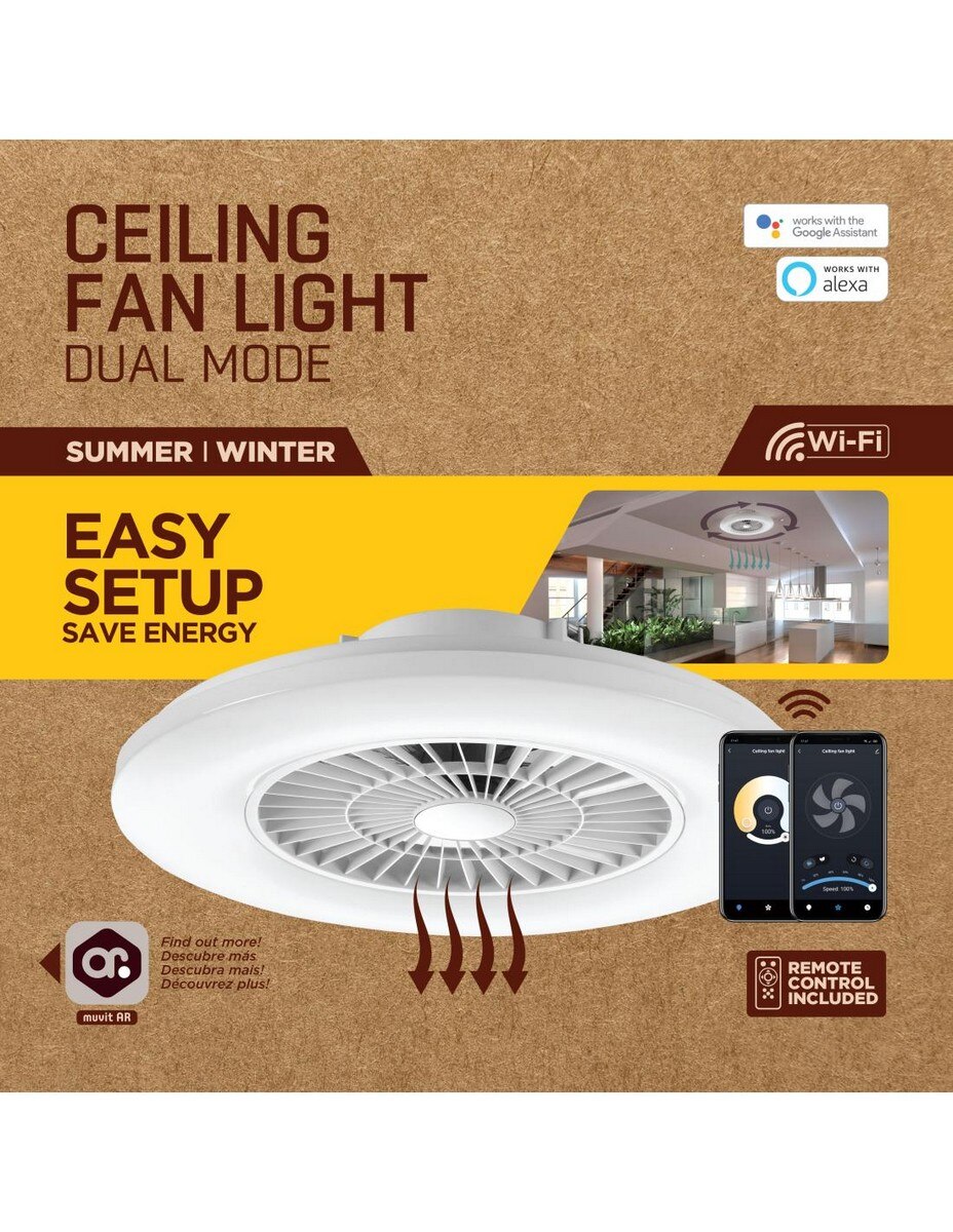 Lâmpada para Teto com Ventilador Muvit WIFI - Branco 6