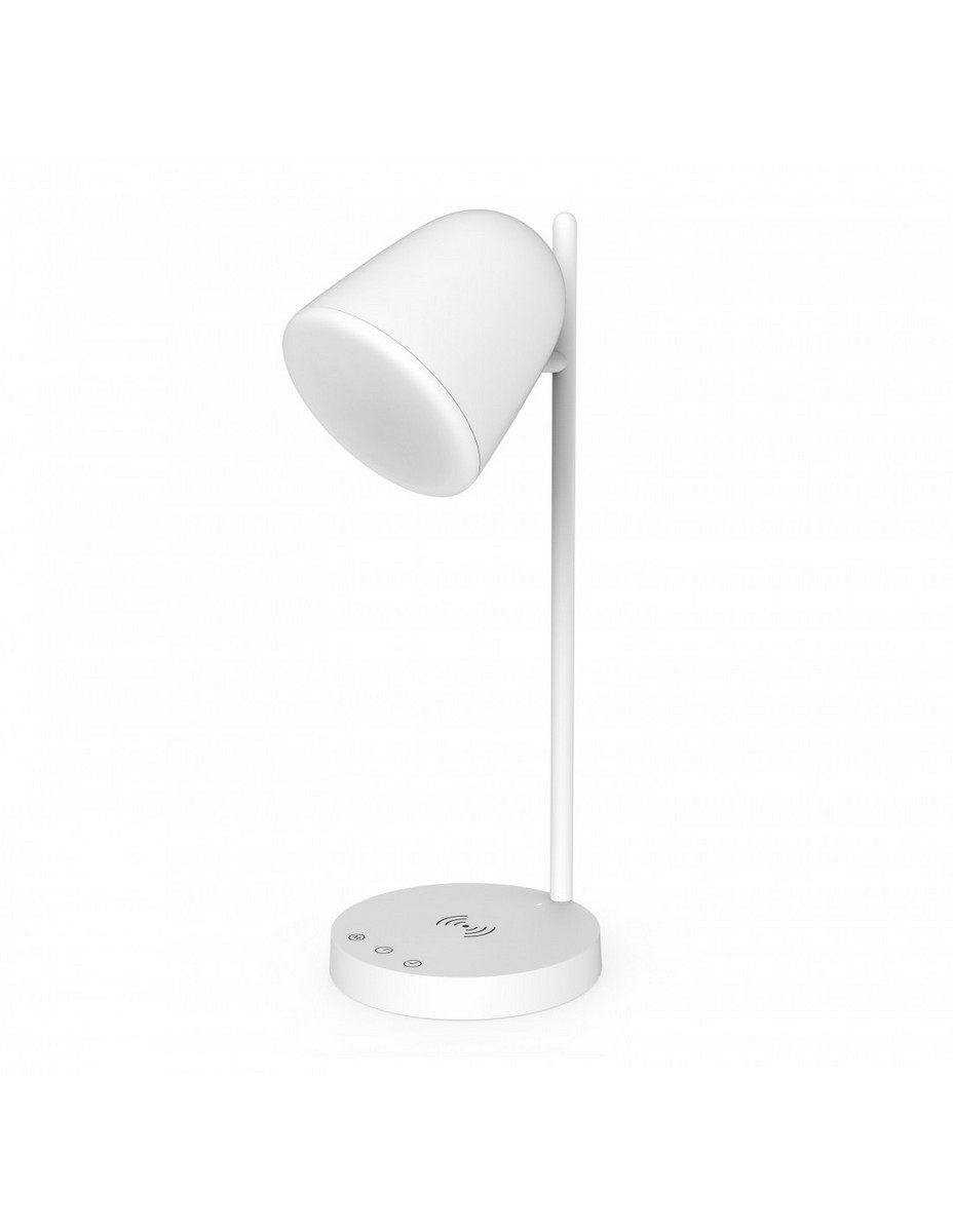 Candeeiro de Mesa com Base de Carregamento Sem Fio Muvit - Branco 1